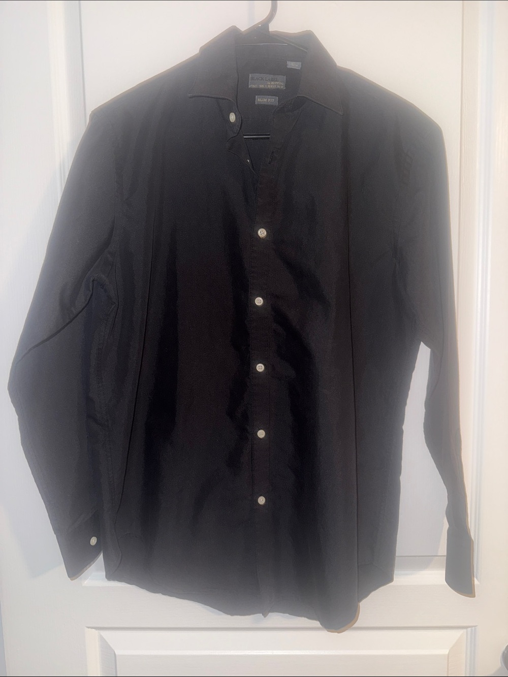 Men's Black Lightweight Button-Front Shirt Jacket